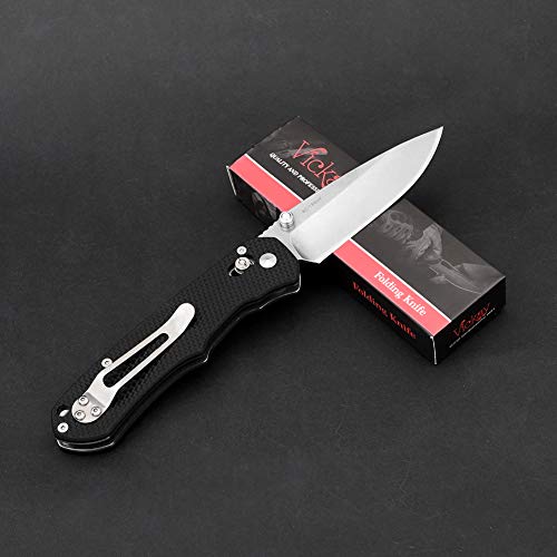 Pocket knife with Clip Big Folding Knife 8Cr13MoV Stainless Steel Blade G10 Handl and AXIS Lock Designe for Outdoor Camping