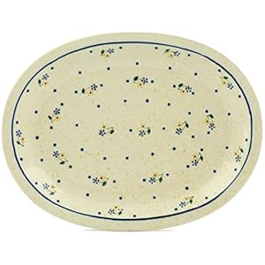 Boleslawiec Pottery Serving Tray, 29.1×22.1cm, Original Bunzlauer Keramik, Decor 111