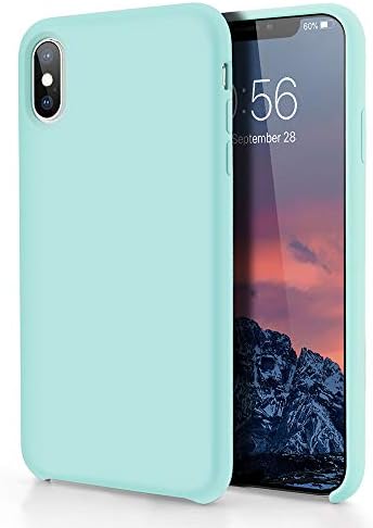 Segoi iPhone Xs Case/iPhone X Case, Liquid Silicone Gel Rubber Shockproof Case Soft Microfiber Cloth Lining Cushion Compatible with iPhone Xs 2018/iPhone X 2017 - Mint