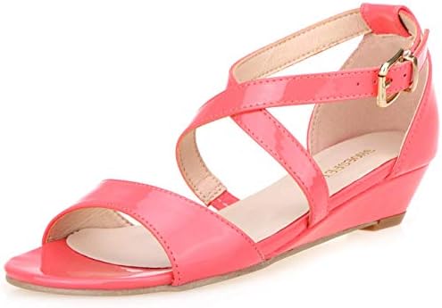 coral low heel sandals