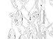 Tadpoles Modern Chandelier Table Lamp - White Diamond | 8