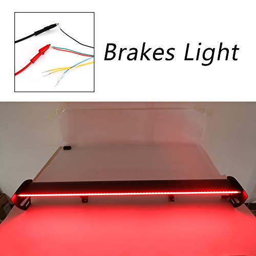 Areyourshop Universal Sedan Adjustable Aluminum Rear Trunk Wing Racing Spoiler W/LED Light