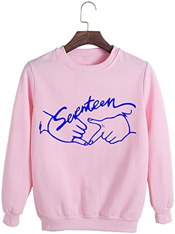Alaimc Mando 2017 Spring Kpop Seventeen Concert Same Printing O-Neck Sweatshirt Pullover Moletom Thin Hoodie Black Xl