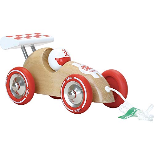 Pull Along Race Car (Natural Wood & Red)