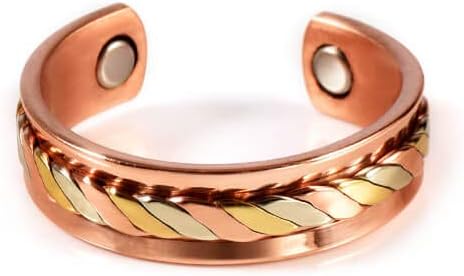 Therapy Magnetic Elegant Pure Copper Ring Original Healing Pain Relief for Arthritis, Carpal Tunnel, Joint Pain Relief Pure Copper Ring with Adjustable Size: Health & Personal Care