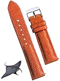 22mm Orange Stingray Leather Watch Strap Ray Band