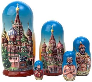 Made in Russia Authentic St. Basil's Cathedral Nesting Doll 5pc./6" aka Russian Cathedral Collectible Babushka Russian Matryoshka Doll top quality 100% Guaranteed!