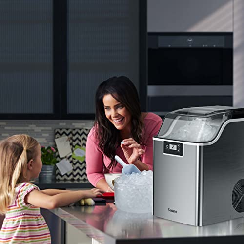 Silonn Compact Nugget Ice Maker，44lbs/Day Pellet Ice Maker Machine with