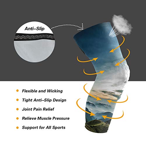 LORVIES Lanscape Knee Brace, Knee Compression Sleeves Support for Running, Arthritis, Meniscus Tear, Sports, Joint Pain Relief and Injury Recovery - Thumbnail 2