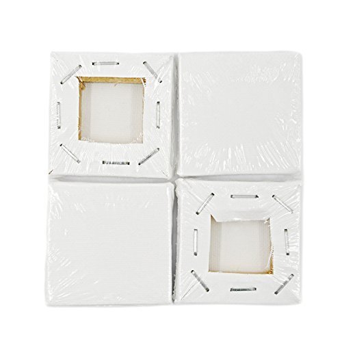 eZAKKA 3x3inches Mini Canvas Panels, 12-Pack Painting Craft Canvas, Stretched Canvas panel for Painting, Craft Drawing and Party Decor - Thumbnail 2
