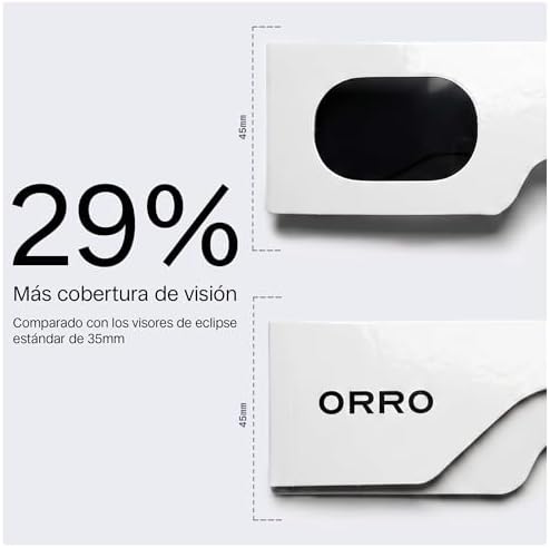 Gafas para Eclipse Solar de 45 mm, Pack de 2/6/12, Blancas, Se Ajustan sobre Gafas Graduadas, Protección Ocular Certificada, Ensayadas según EN ISO 12312-2:2015, Marcado CE - Ajuste Edge