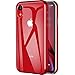 Maxevis iPhone XR Case, Clear Slim Protective Case Dual Layer Transparent Shell + Matte Hard Bumper Cover Anti-Scratch Shock Absorption Thin Case for Apple iPhone XR 6.1 LCD-Red