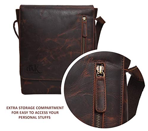 Leather Messenger Bag for Men Women - Messenger bag for Ipad Vintage Leather Crossbody Over the Shoulder Satchel