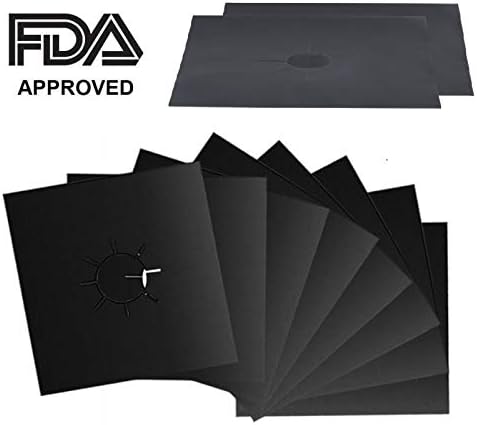 Gas Stove Burner Covers 8 Pack - Stove Top Grill, Griddle for Gas Stove, Dishwasher Safe, FDA Approved, Burner Liners, Stovetop Burner Cover, Easy to Clean, Double Thickness, Non-stick, Heat Resistent