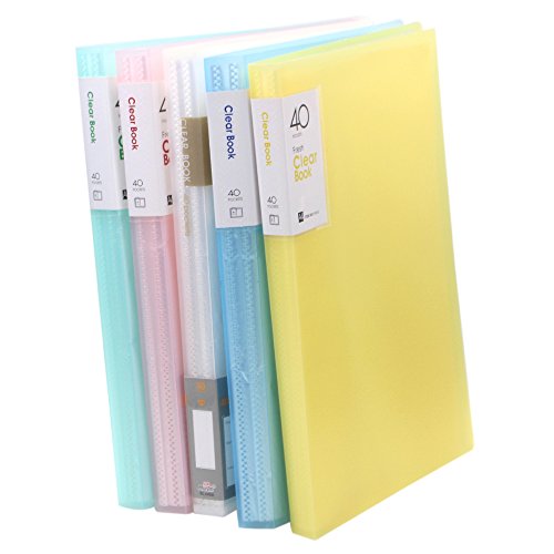 M-Aimee 40-Pocket Protector Presentation Book A4 Size 80-Page Capacity Available for Report Sheets, Artworks, Music Sheets, Clippings (Pink)