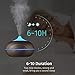 VicTsing 2nd Version Essential Oil Diffuser, 300ml Aroma Wood Grain Ultrasonic Cool Mist Humidifier with Adjustable Mist for Office Home Room Study(Deep Brown)