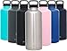 Simple Modern 84 Ounce Summit Water Bottle - Stainless Steel Half Gallon Flask +2 Lids - Wide Mouth Double Wall Vacuum Insulated Silver Leakproof -Simple Stainless