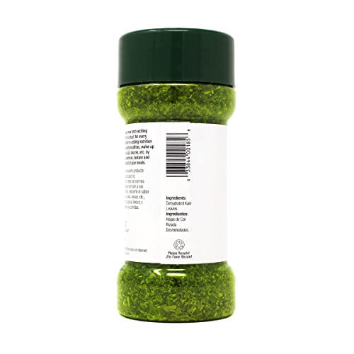 BADIA KALE FLAKES 8 OZ – DRIED AND CRUSHED KALE LEAVES FOR SMOOTHIES, SOUPS, SALADS & SEASONING – NUTRIENT-RICH SUPERFOOD