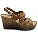 Ollio Women's Shoe Cross Strap Platform Wedge Heel Sandal