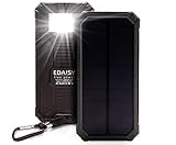 Solar Charger, Solar Power Bank by Edaisy 8000mAh External Backup Solar Battery Charger Solar Phone Charger Dual USB Solar Power Charger with 6 LED Light for iPhone iPad Samsung Cellphones and More