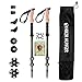 Hiker Hunger New Updated 100% Carbon Fiber Trekking Pole 2.0 Ultralight Weight, Collapsible, Durable Metal Screw Flip Lock and Newly Designed Carry Bag Zip Pocket for Accessories