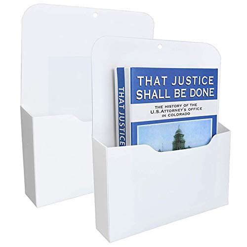 Dciustfhe 2 Pack Magnetic File Holder - Paper Holder, Pocket Organizer,Hanging Wall File Organizer Office Supplies Storage, Magazine Mail Organizer Case for Notebooks,Planners,Letter