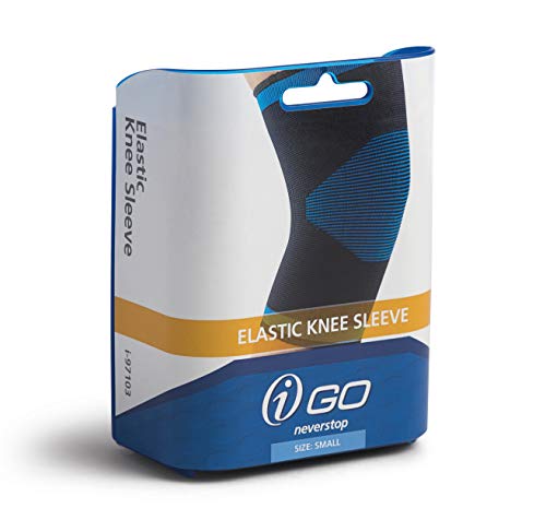 iGo i-97107 Elastic Compression Knee Sleeve, Left/Right, Large