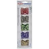 Darice 5-Piece Elizabeth Ward Bead Storage Solutions Containers, Medium