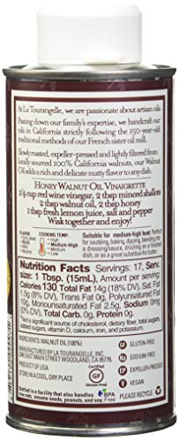 La Tourangelle Roasted Walnut Oil, All-Natural, Artisanal, Great for Salads, Grilled Fish & Meat, or Pasta, 8.45 Oz - Thumbnail 3