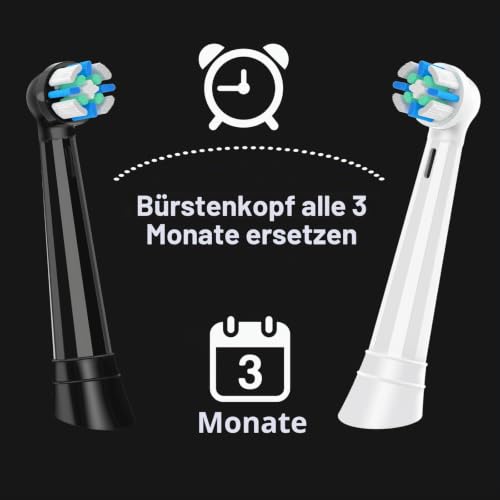 Pack of 8 IO Replacement Toothbrush Heads Compatible with Oral B IO 2/3N/3/4/5/6/7/8/9/10 Series Toothbrush Electric IO Toothbrush Attachments Compatible with Oral B IO for Good Cleaning (Black White)