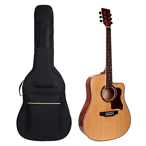 Guitar Bag,41 Inch Acoustic Guitar Gig Bag Soft Case Cover Water-resistant Interior Nonwovens Black