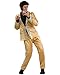 Men's Deluxe Elvis Gold Satin Costume