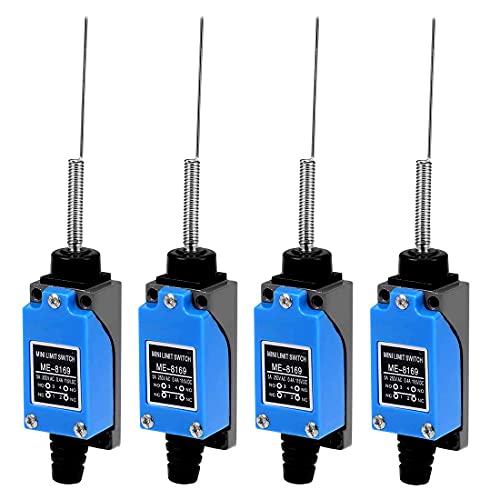 GUUZI 4pcs Cat Whisker Flexible Coil Spring Momentary ME8169 Limit Switch 1NC 1NO 0~250V/ 5A