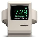 elago W3 Stand [White] - [Vintage Apple Monitor][Supports Nightstand Mode][Cable Management] - for Apple Watch Series 1 and 2