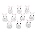 Oarkive 10pcs Dollhouse Miniature Rabbit Figurines Animals Figures Toys (10pcs)
