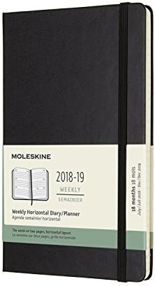 Moleskine Classic 18 Month 2018-2019 Weekly Planner, Hard Cover, Large (5" x 8.25") Black