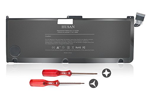 HUSAN A1309 Laptop Battery Compatible With MacBook Pro 17" A1297 (Only fit Early 2009 Mid 2009 Early 2010),fits MC226/A MC226CH/A MC226J/A 020-6313-C 661-5037-A (12000mAh)