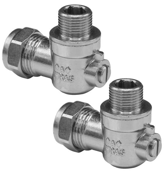 hep® 15mm x 1/2" Male Threaded Flat Faced Isolation Ball o fix Angle Valves for 1/2" Flexible Tap Connector (Pair)
