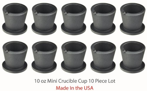 10 Piece Lot Graphite Torch 10 oz Mini Crucible with Base For Melting Casting Refining Gold Silver Copper Scrap Jewelry