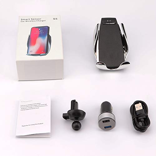 Wireless Car Charger Mount,YIVIDA 10W Qi Fast Charging Auto-Clamping Car Mount, Air Vent Car Phone Holder & QC3.1 Car Charger Compatible with iPhone X/Xs MAX/XS/XR/X/8/8+,Samsung S10/S10+/S9/S9+/S8