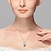 EleQueen Women's Silver-tone Bunny Heart Pendant Necklace Sapphire Color Adorned with Austrian Crystals