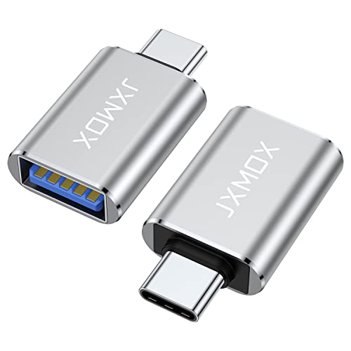 USB C to USB Adapter [2 Pack], USB Type C Male to USB 3.0 Female OTG Converter Thunderbolt3 to USB Adapter Compatible with MacBook Pro/Air 2019 2018 2017,Samsung Galaxy S20 S21,Note 10 20 (Silver)