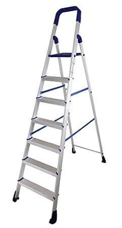 Houzie Folding Aluminium Ladder With Wide Steps - Home Pro 7 Steps