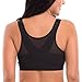 DELIMIRA Women's Full Coverage Front Closure Wire Free Back Support Posture Bra Black 46C