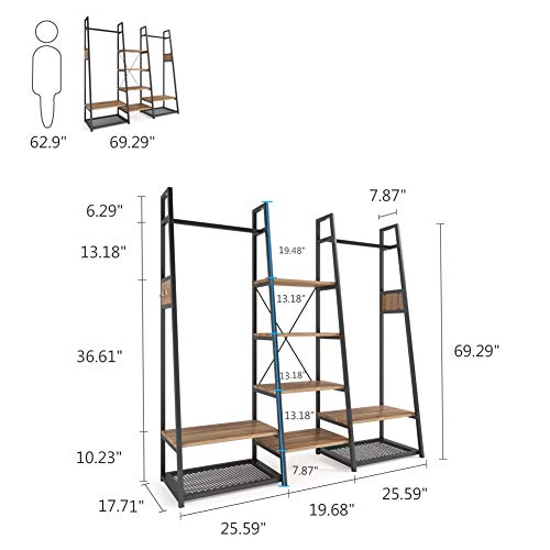 Tribesigns 70 Inch Double Rod Free Standing Closet Storage Organizer