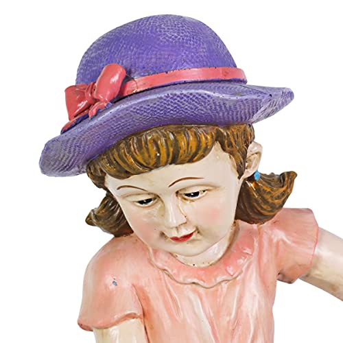 Exhart Solar Girl Pouring Water Garden Statue HandPainted Resin