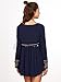 Milumia Women's Embroidered Yoke And Cuff Coin Fringe Trim Blouse