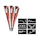 3 Pack Temporary Tattoo Paste Cone Brown Paste Cones for Body Art Drawing Painting with 12 x Adhesive Stencil Set