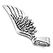 INBLUE Men's Stainless Steel Pendant Necklace Silver Tone Feather Angel Wing -With 23 Inch Chain