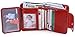AINIMOER Women's Small Billfold Genuine Leather Tri-Fold Wallet with Zipper Pocket(Red)